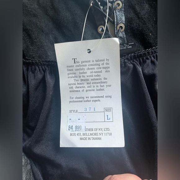 Vintage XTC Black Leather Sexy Lace Up Bodysuit Size L Deadstock - Picture 9 of 12